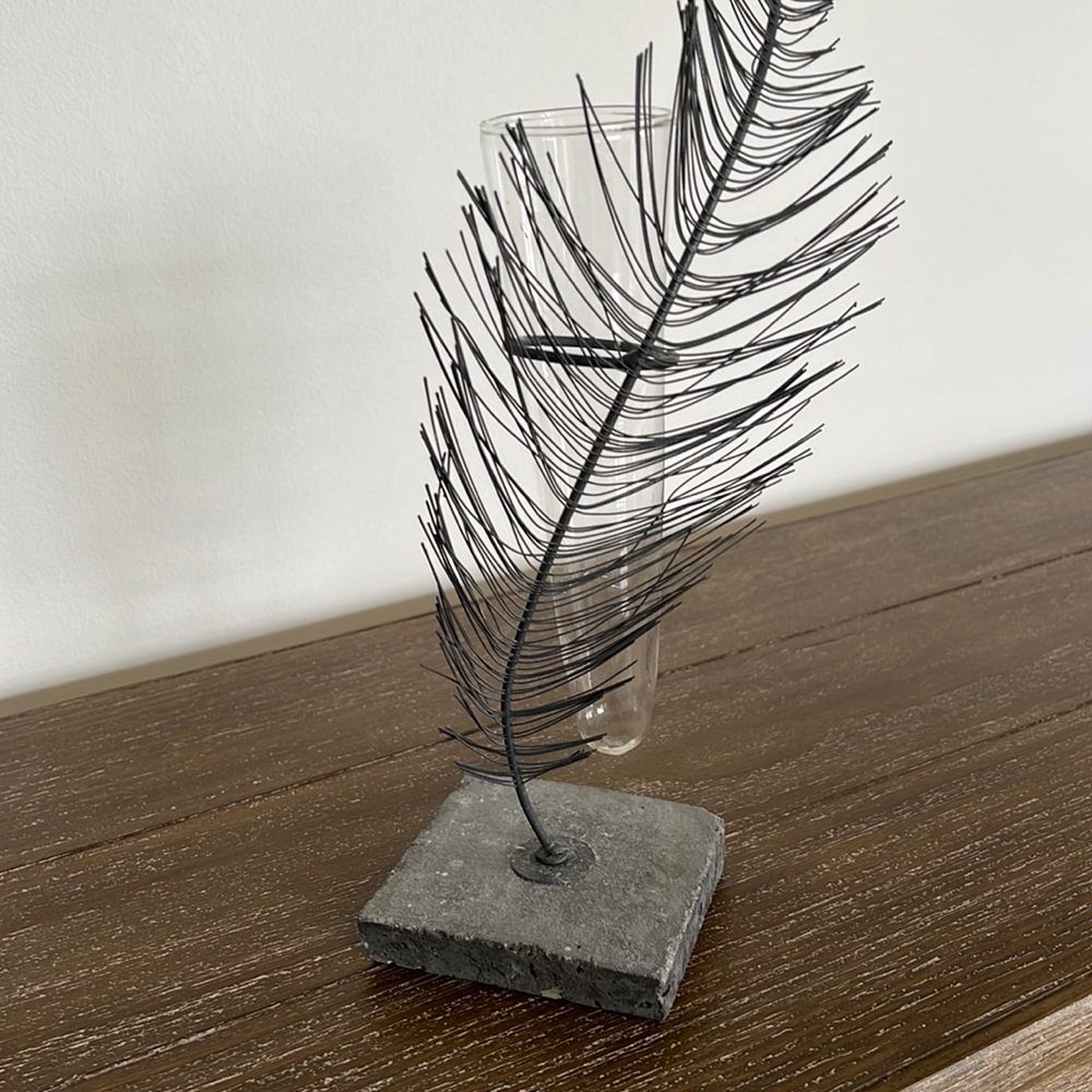 Feathered test tube vase